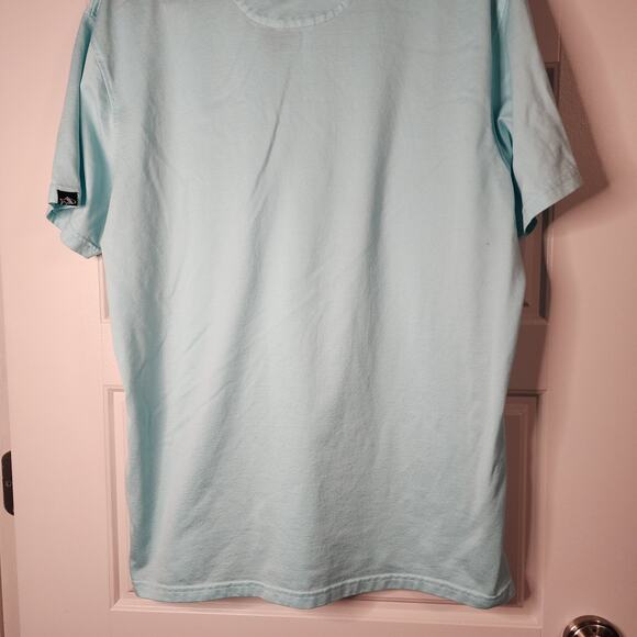 Fish Hippie Co. Mens Polo Shirt Large Aqua Golf Preppy Outdoors Casual Bright - Picture 6 of 9